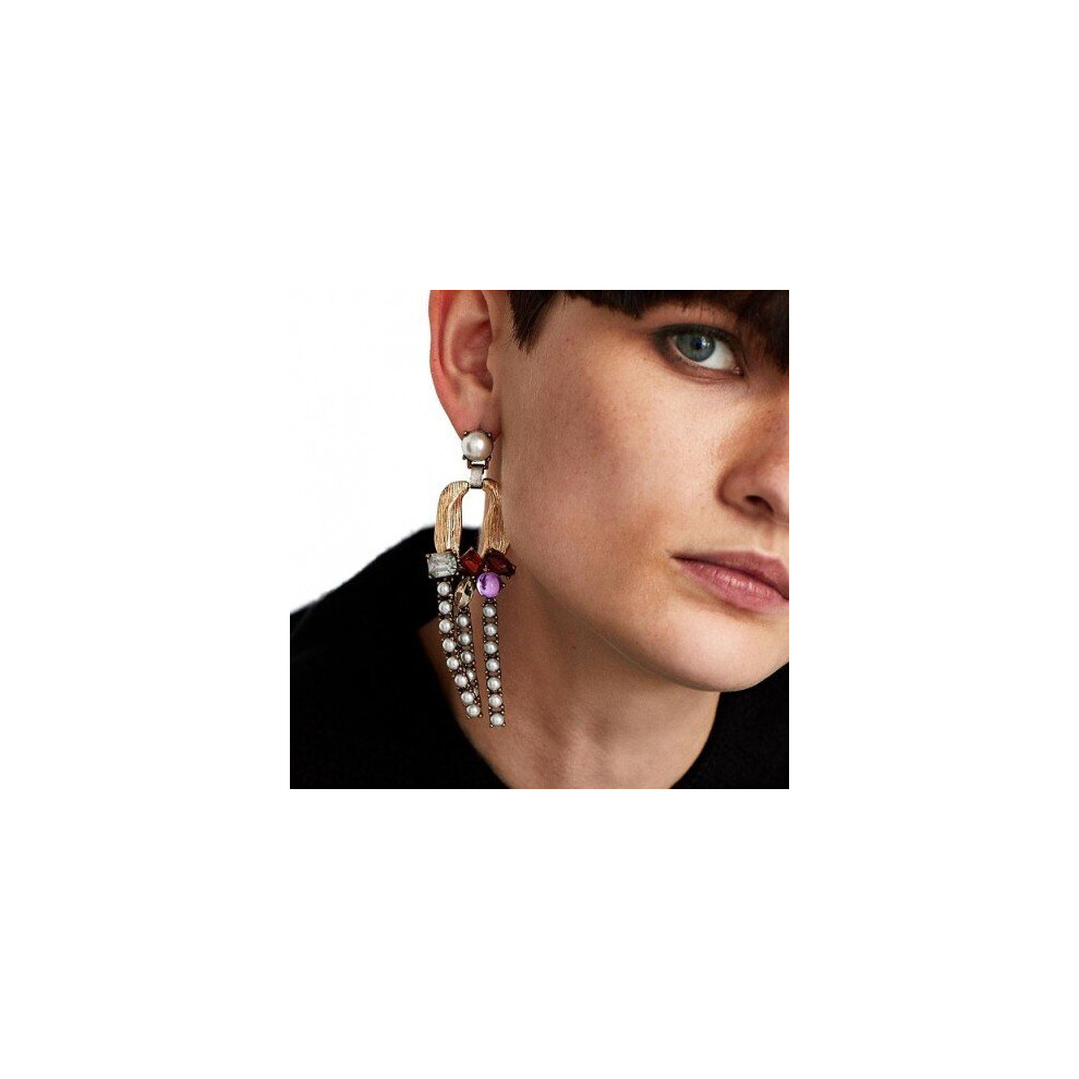 JUJIA long dangle metal tassels earrings classic water drop jewelry Dangling simulated pearl earrings festival gift wholesale