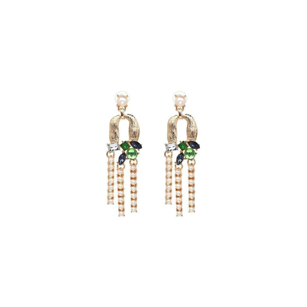 JUJIA long dangle metal tassels earrings classic water drop jewelry Dangling simulated pearl earrings festival gift wholesale - Image 4