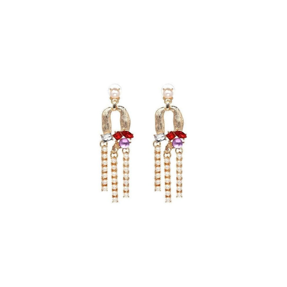 JUJIA long dangle metal tassels earrings classic water drop jewelry Dangling simulated pearl earrings festival gift wholesale - Image 5