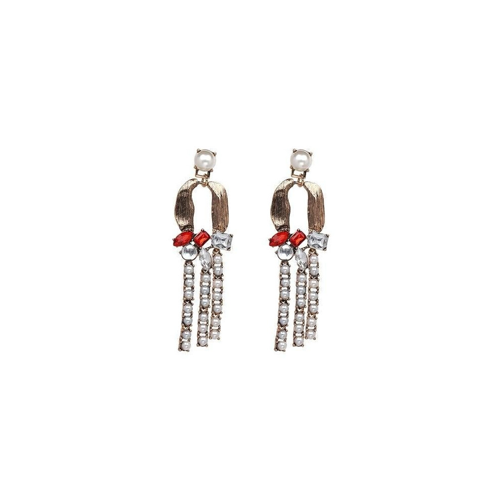 JUJIA long dangle metal tassels earrings classic water drop jewelry Dangling simulated pearl earrings festival gift wholesale - Image 6
