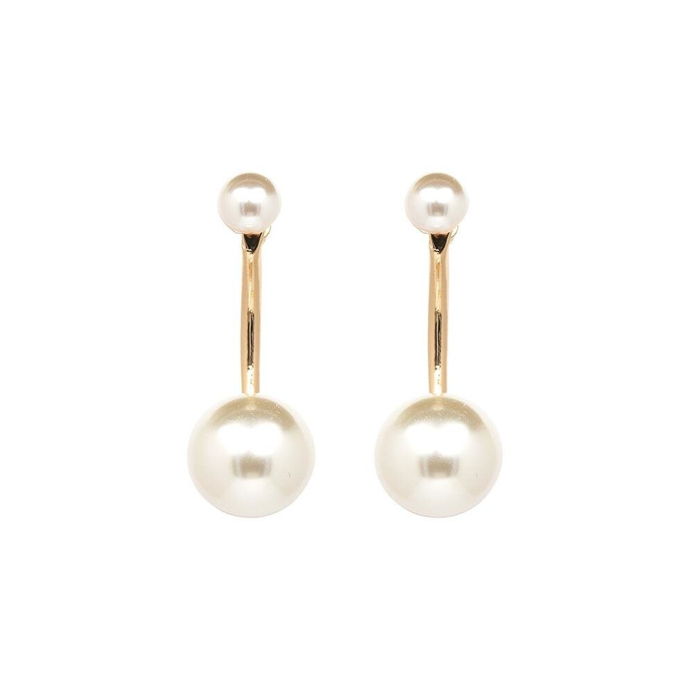 JUJIA New statement fashion simple double simulated pearl earrings drop Earrings for party wedding big earring wholesale - Image 3