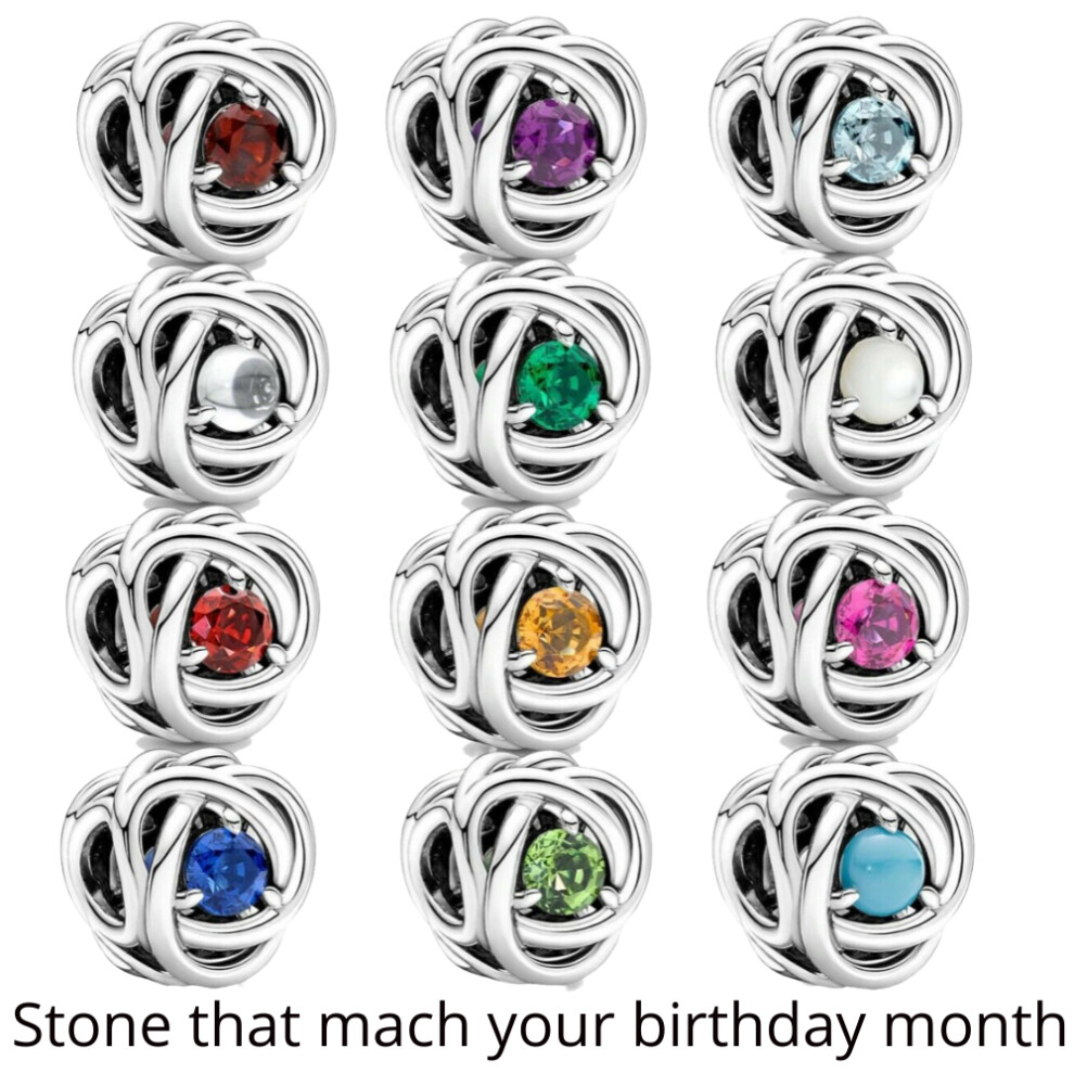 (June charm ) Birthday sterling silver charm ft pandora bracelet - Image 2