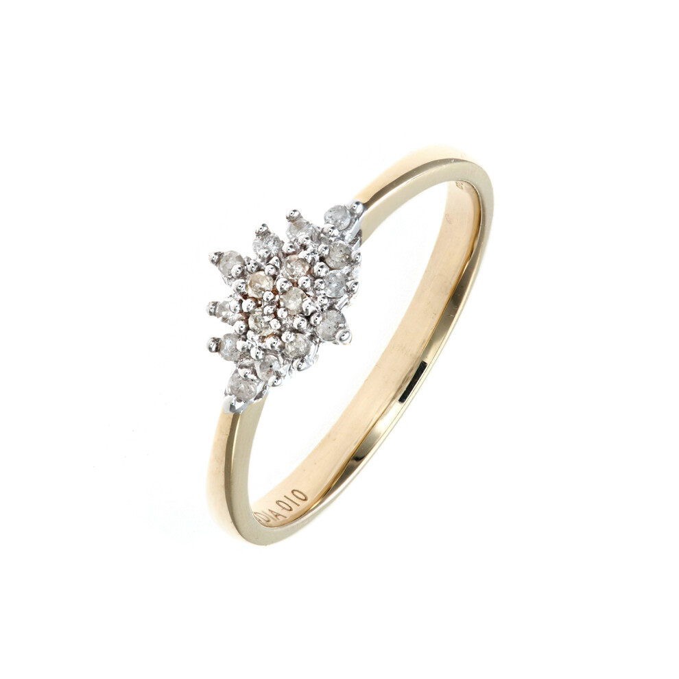 (L) Jewelco London 9ct Yellow Gold Diamond Cluster Ring - PR0AXL5085Y - Image 2