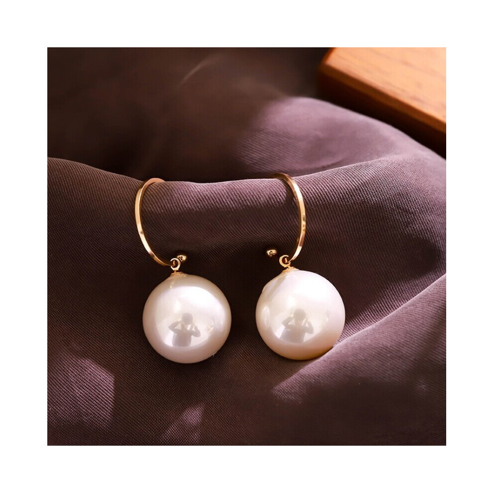 Large Pearl Earrings for Women Dangle Earrings Wedding Jewelry Gift - Image 3