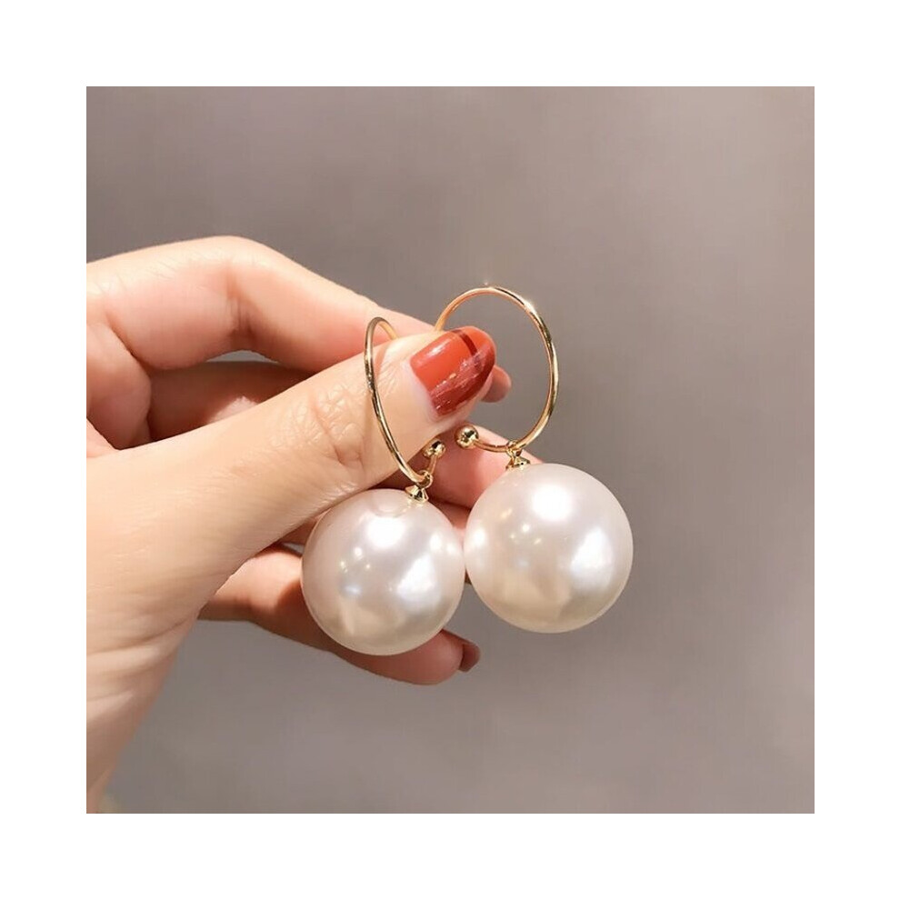 Large Pearl Earrings for Women Dangle Earrings Wedding Jewelry Gift