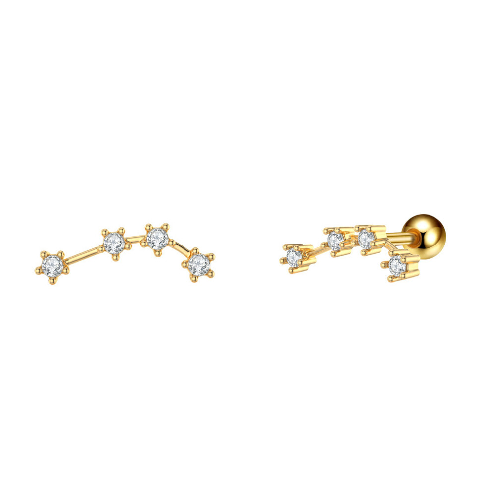 (Libra) Gold Zodiac Silver Earrings Horoscope Sign Earring - Image 7