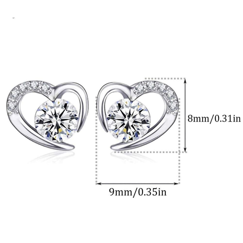 Love Heart Earrings, 925 Heart Earrings, Heart Earrings For Women, Heart Sterling Silver Earrings - Image 3