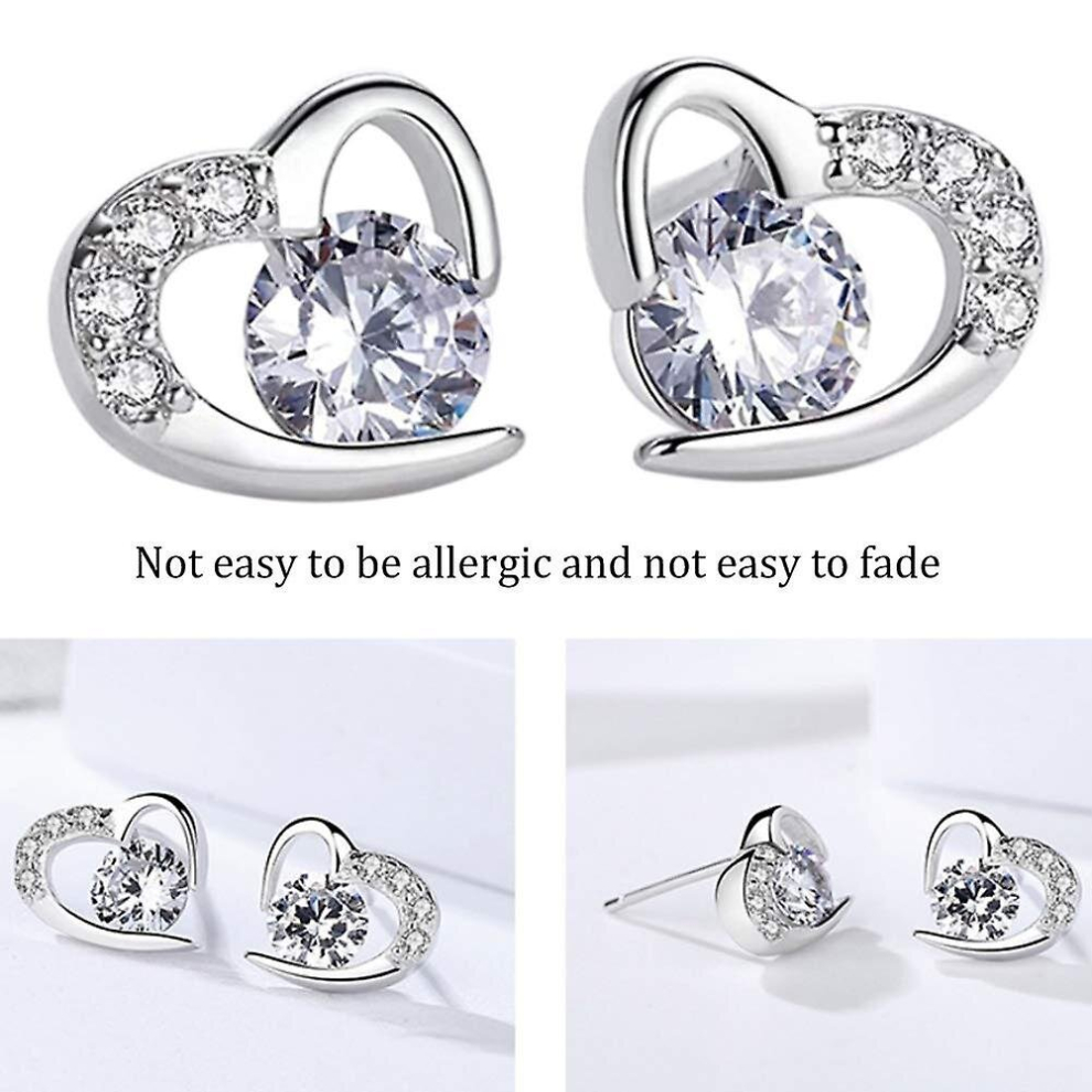 Love Heart Earrings, 925 Heart Earrings, Heart Earrings For Women, Heart Sterling Silver Earrings - Image 5