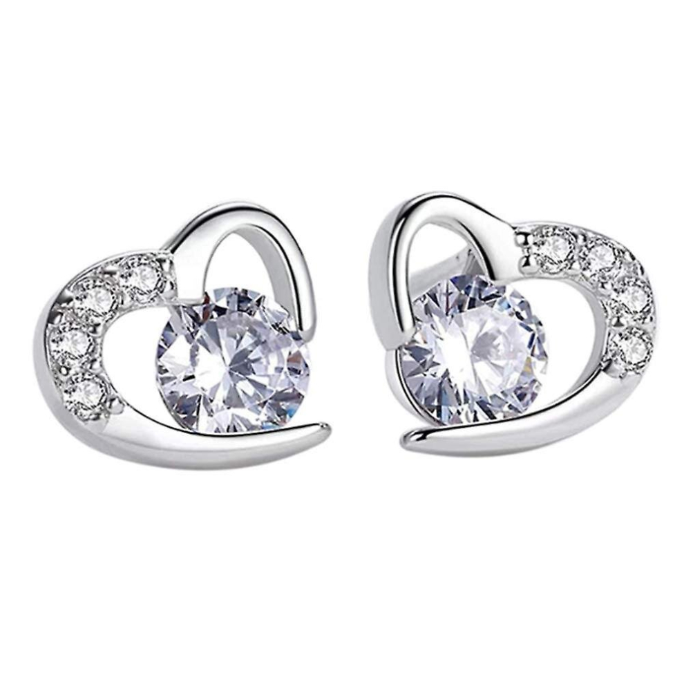Love Heart Earrings, 925 Heart Earrings, Heart Earrings For Women, Heart Sterling Silver Earrings