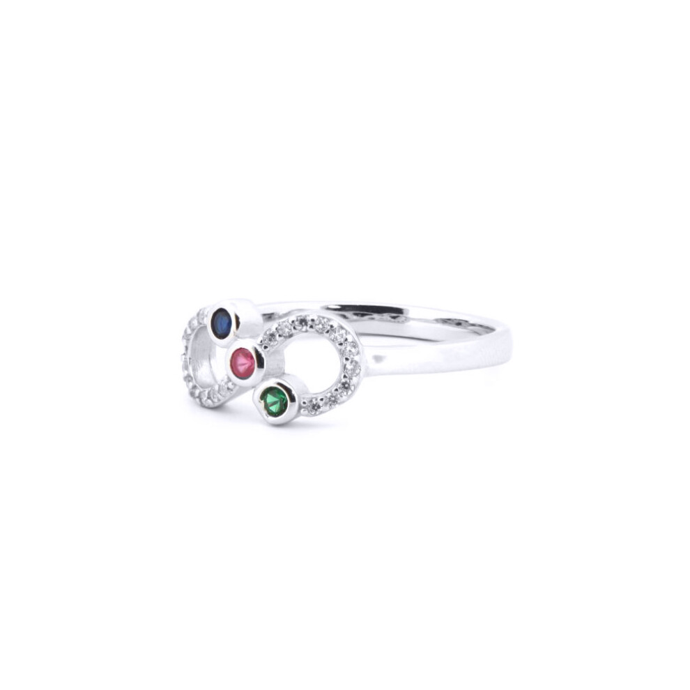 (M) Jewelco London 925 Silver Rhodium CZ Set Infinity Ring - ARN177 - Image 4