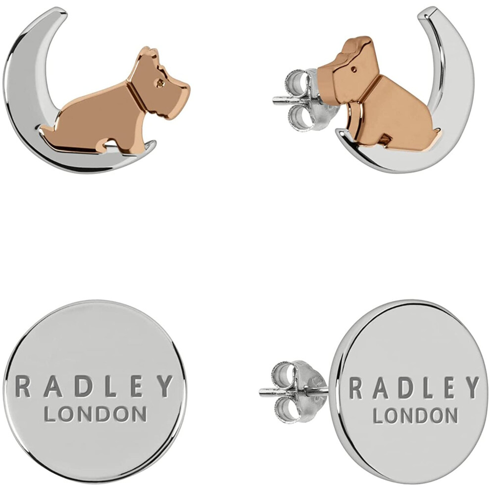 MAM Radley Ladies 18ct Rose Silver / Rose Gold plated 'moon & stars' Earrings RYJ1211S - Image 2