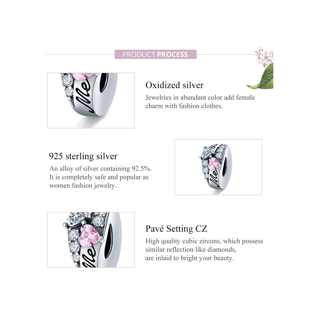 Me & You Love Heart Ring Charm Bead With Cubic Zirconia Genuine 925 Sterling Silver Compatible With Pandora Bracelets - Image 7