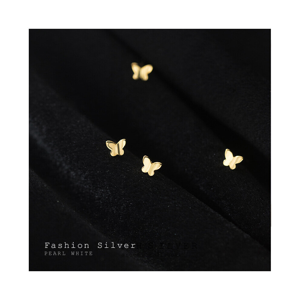Minimal Butterfly Stud Earrings Lovely Tiny Earring Piercing Stud Accessory Golden/White Earring Jewelry - Image 3