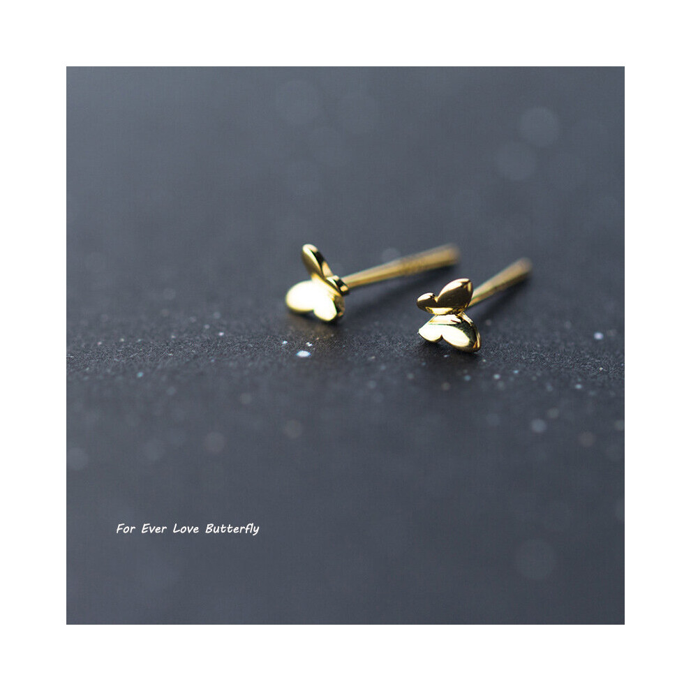 Minimal Butterfly Stud Earrings Lovely Tiny Earring Piercing Stud Accessory Golden/White Earring Jewelry - Image 4