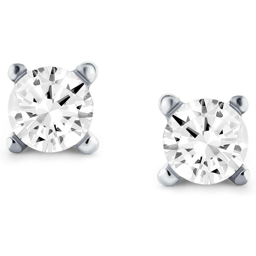 Minimalist Tiny .25CT CZ Simulated Gemstones Solitaire Cartilage Stud Earrings For Women Sterling Silver Screwback - Image 2