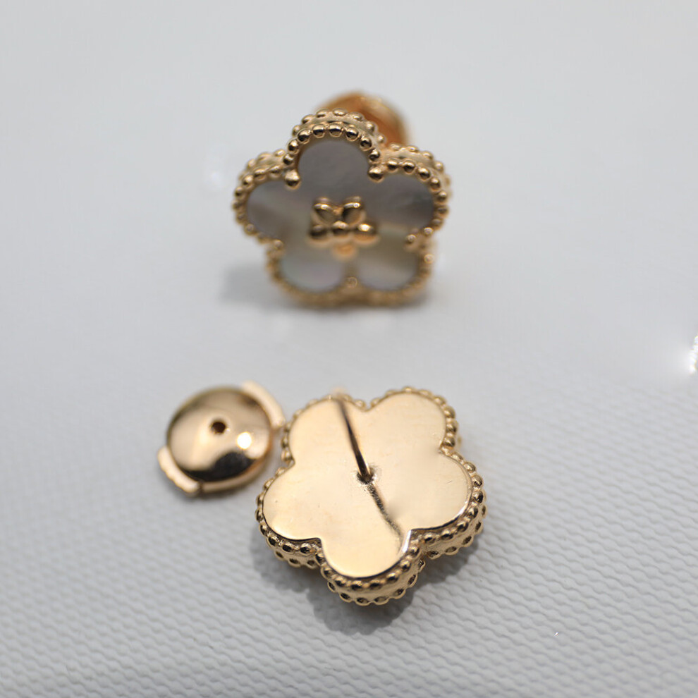 Models In Plum Blossom Earrings S925 Full Body Sterling Silver Rose Fritillaria Inlaid Jewelry Hot - Image 7