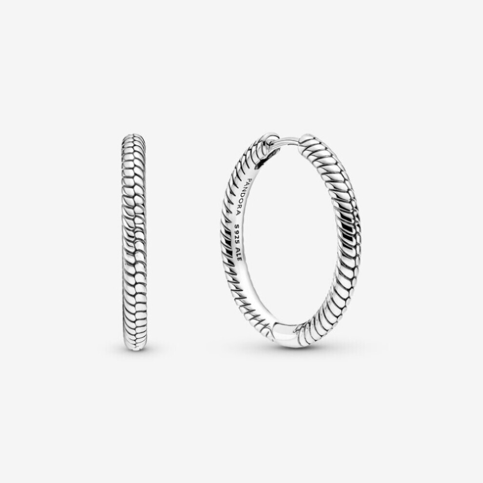 (Moments Charm Hoop Earrings 299532C00) (Sparkling Pandora Logo Stud Earrings Sterling silver 290559CZ) Genuine Pandora Sterling Silver S925 ALE PavÃ© Hoop Earrings With Pouch