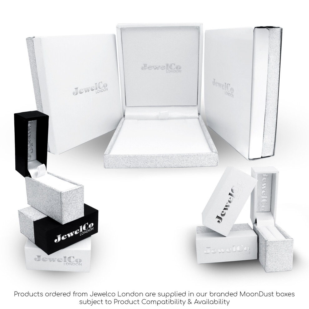 (P) Jewelco London Ladies Rhodium Sterling Silver Asscher Cubic Zirconia Shoulder-Set 4 Claw Solitaire Engagement Ring - Image 3