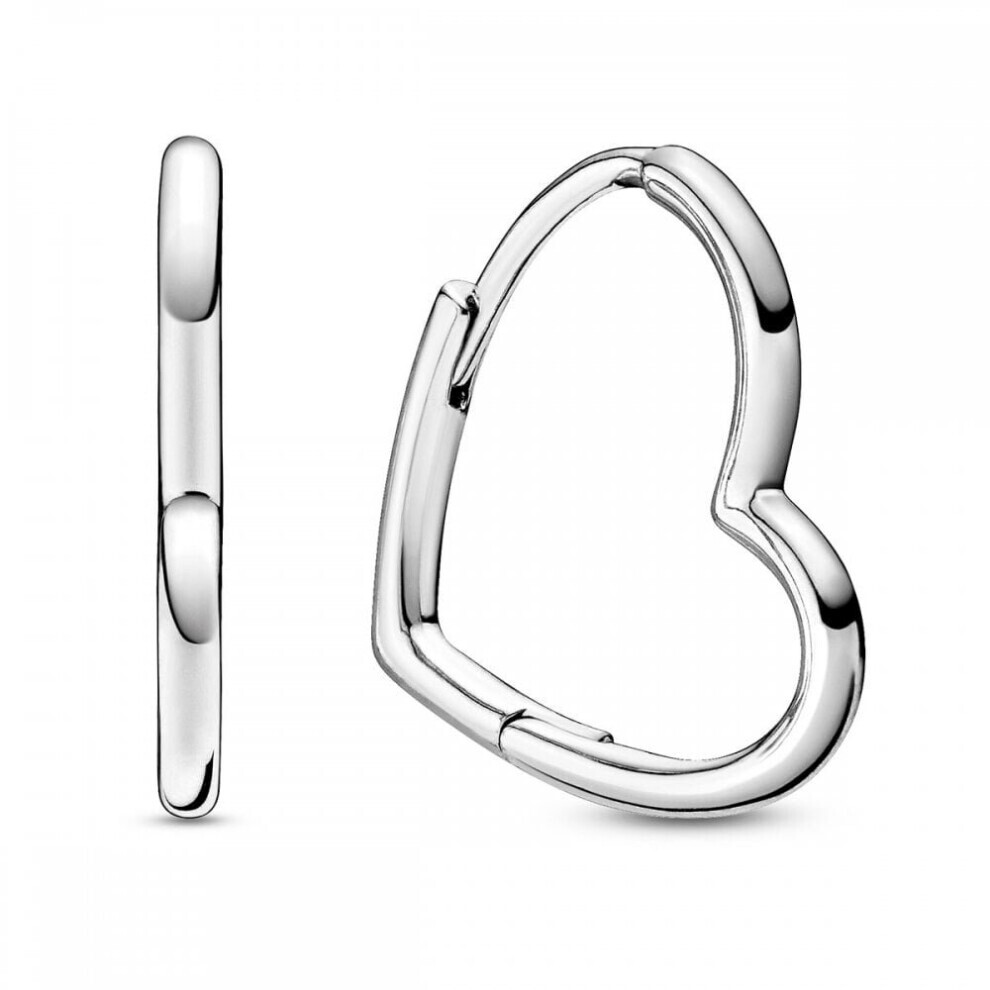 Pandora Asymmetrical Heart Hoop Earrings 298307C00