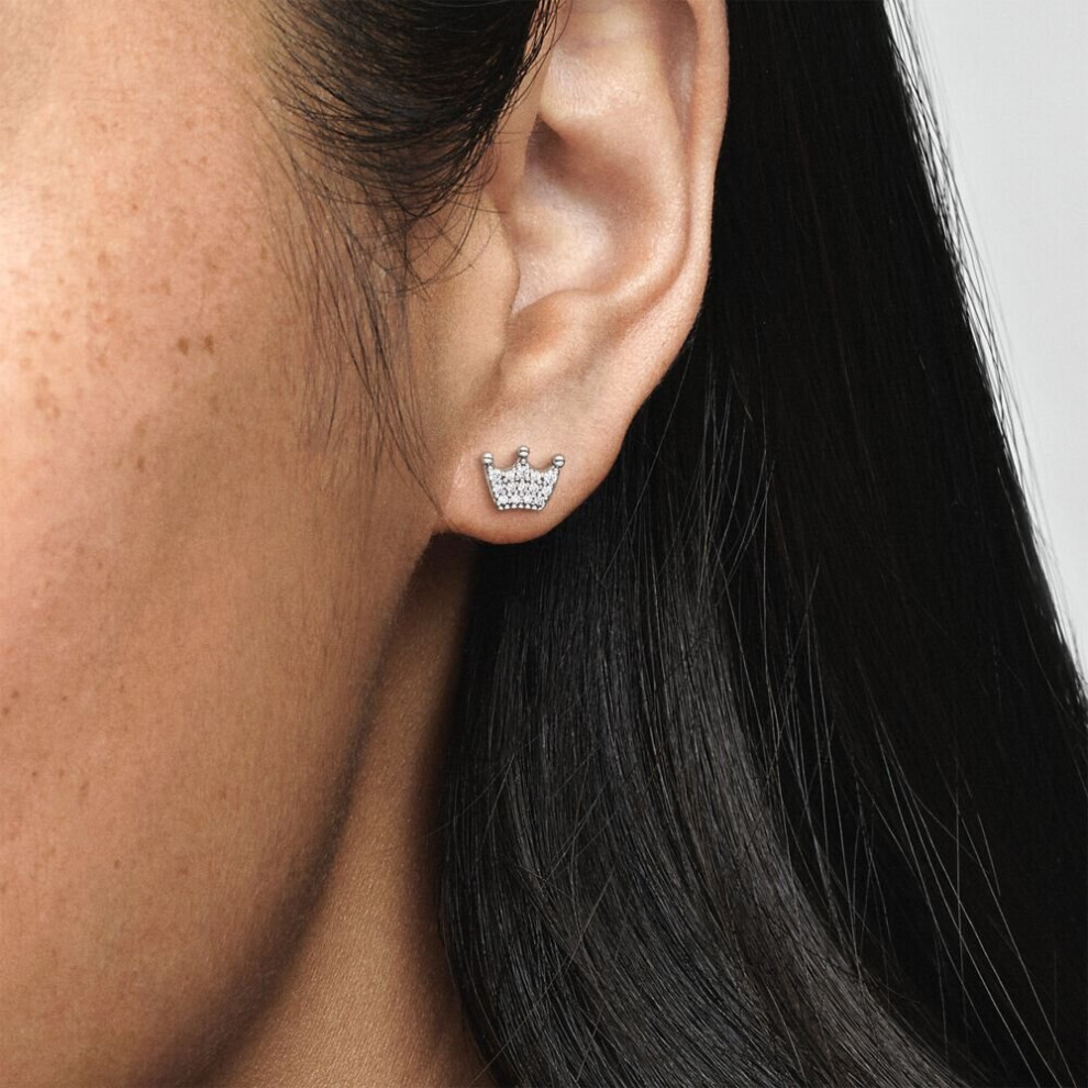 Pandora Crown Stud Earrings 297127CZ - Image 2