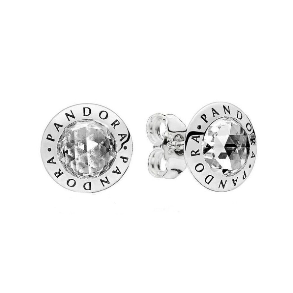 Pandora Earrings Radiant Logo Stud 296216CZ with Pandora Gift Box