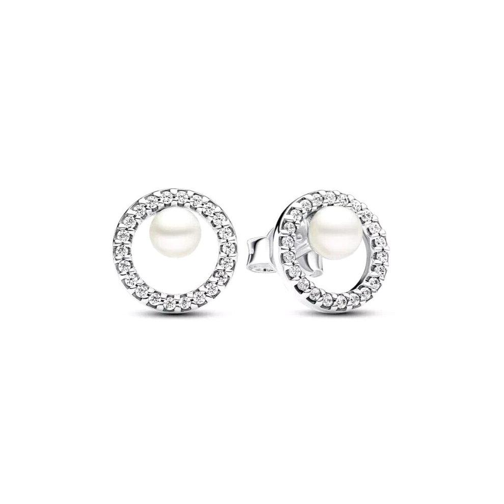 Pandora Pearl And PavÃ© Halo Earrings 293154C01