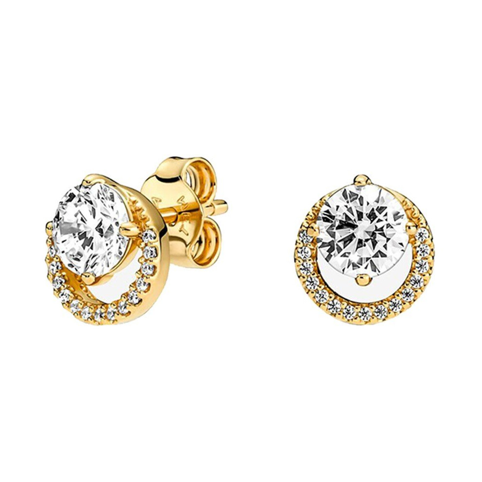Pandora Sparkling Round Halo Stud Earrings 261248C01