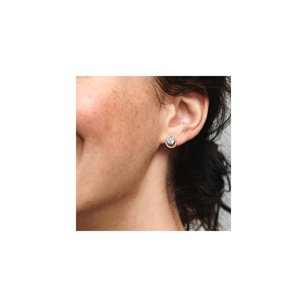 Pandora Sparkling Round Halo Stud Earrings 261248C01 - Image 4