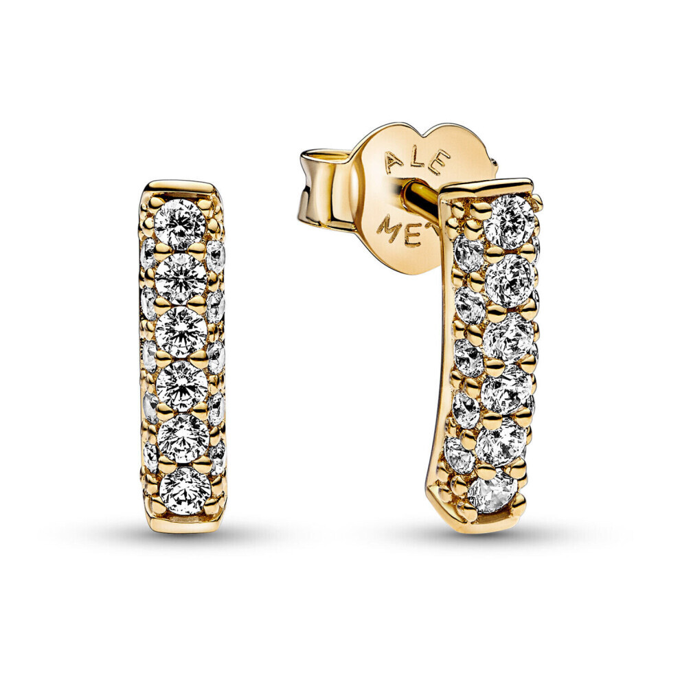 PANDORA Women's Timeless PavÃ© Gold Plating Earrings 262626C01