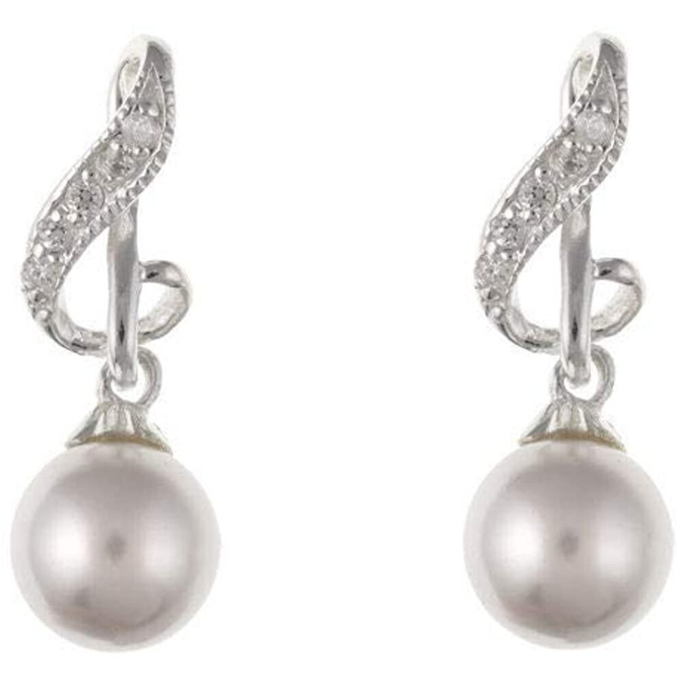 Pearl Earrings Drop Sterling Silver Drops Twist - Image 2