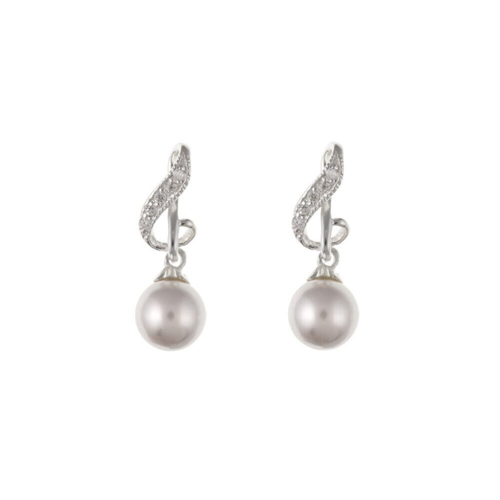 Pearl Earrings Drop Sterling Silver Drops Twist - Image 3