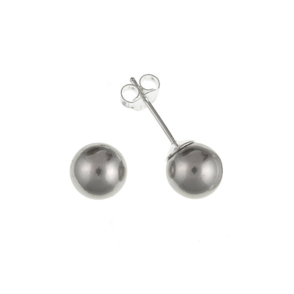 Pearl Earrings Grey Stud Sterling Silver Studs