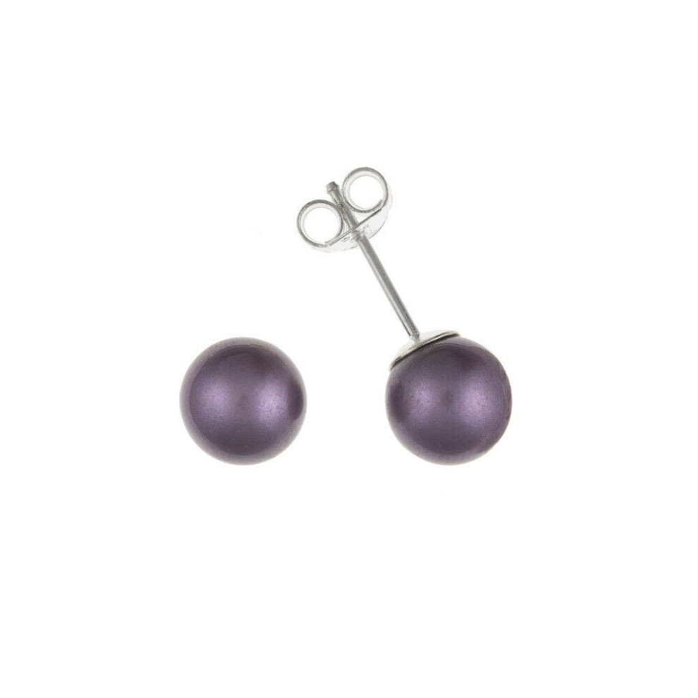 Pearl Earrings Lavender Pearl Stud Sterling Silver Studs - Image 2