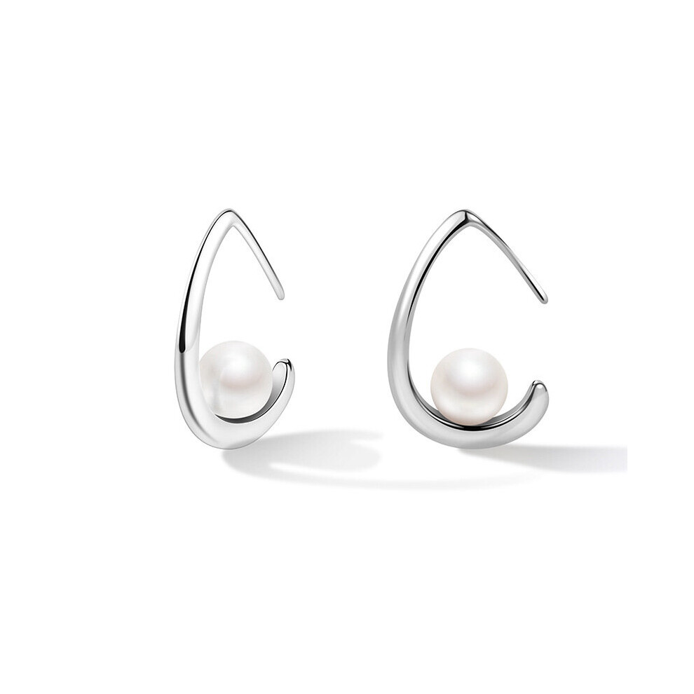 Pearl Earrings Silver 925 Hanging Pearl Earrings Studs Silver Earrings Pearl Dangle Earrings