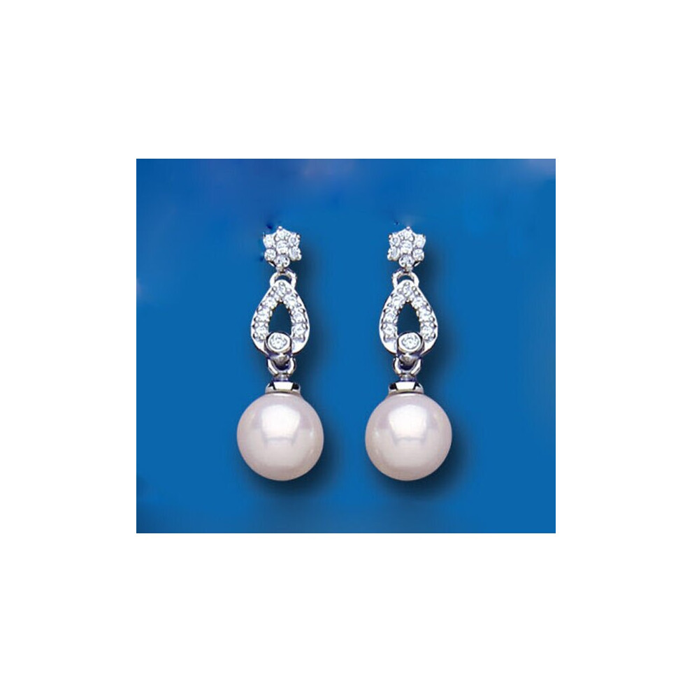 Pearl Earrings Sterling Silver Drop Freshwater Cultured Drops