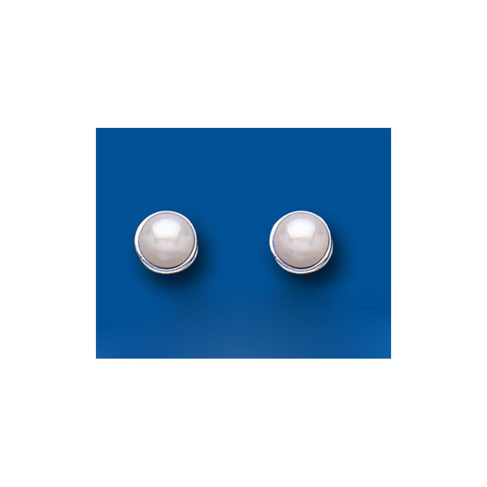 Pearl Earrings Stud Sterling Silver Studs Freshwater Pearls 6mm
