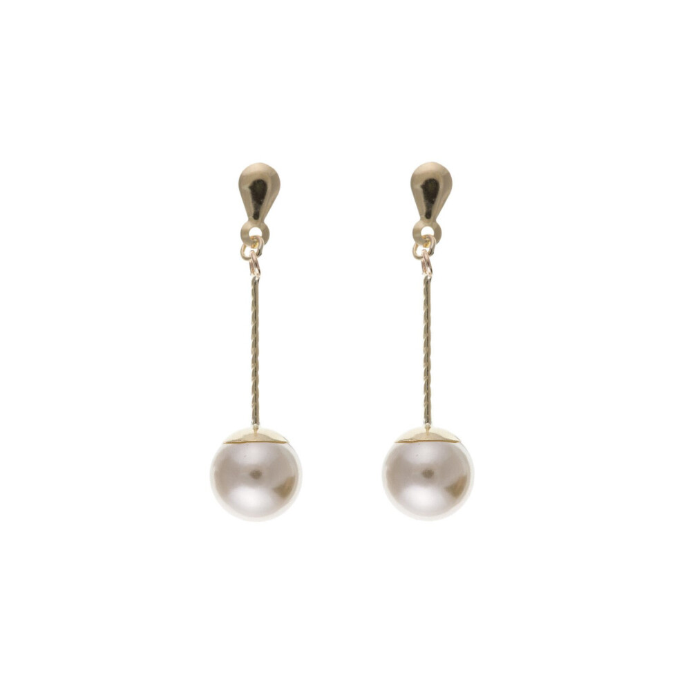 Pearl Earrings Yellow Gold Drop Solid 9 Carat Drops - Image 3