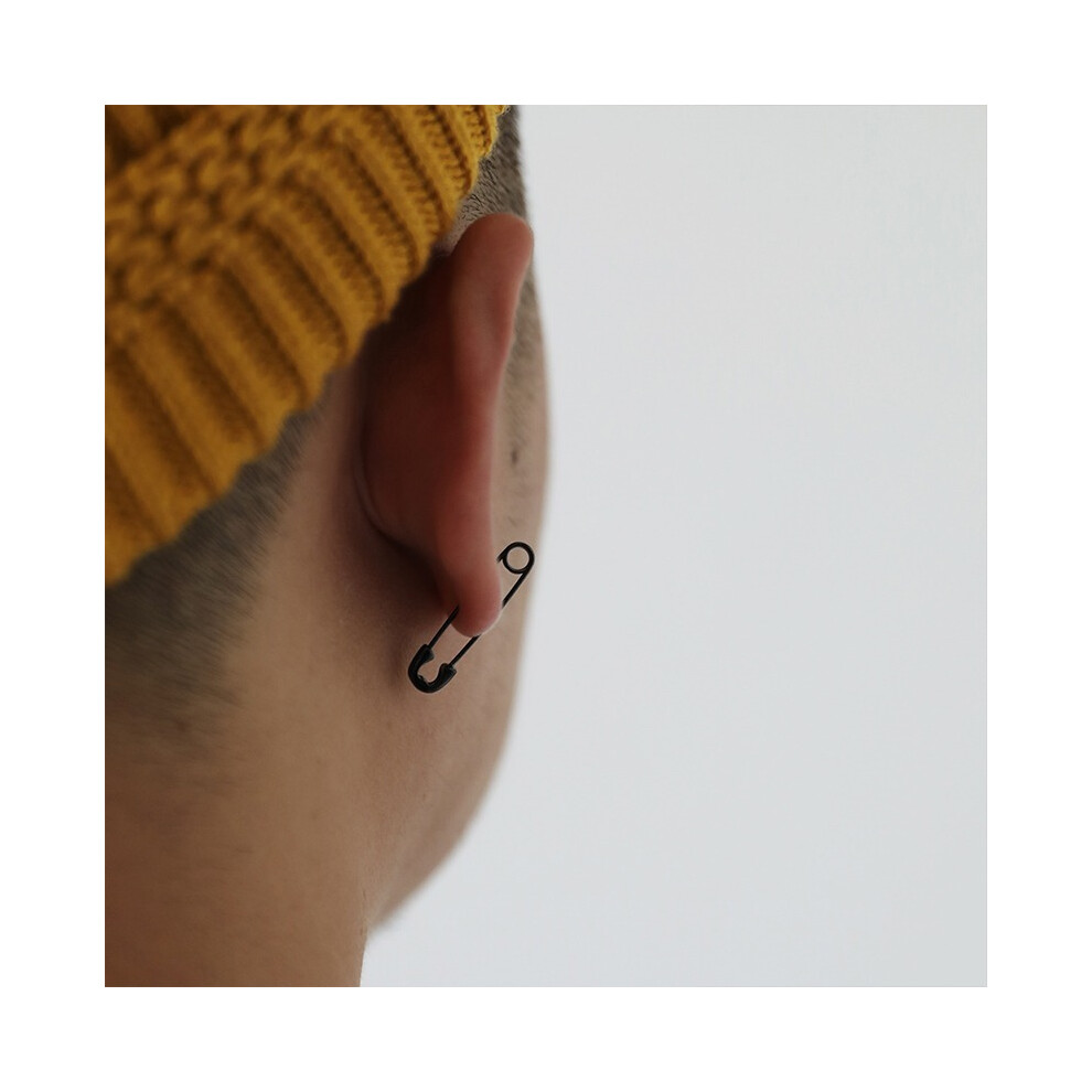 Punk Pin Earrings Unique Paperclip Safety Steel Stud Earrings Women Man Rock Piercing 1PC - Image 5