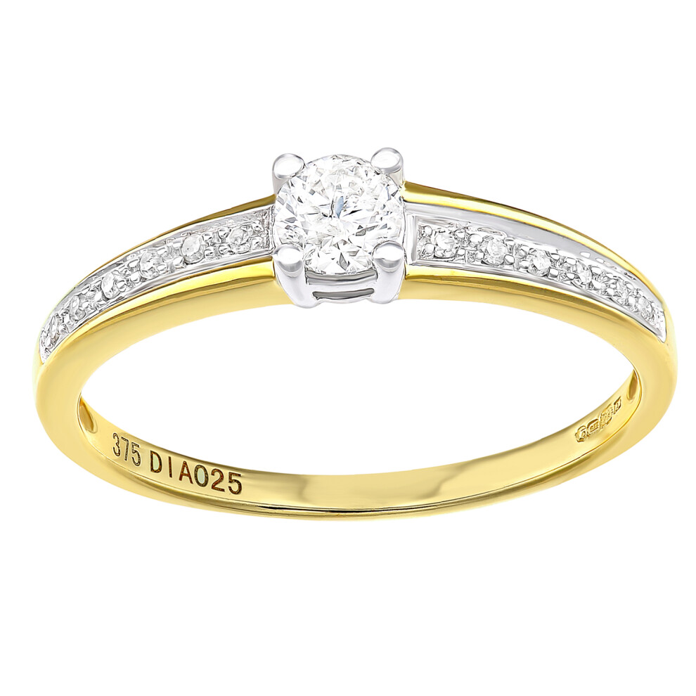 (Q) Jewelco London 9ct Yellow Gold 0.50ct Diamond Engagement Ring