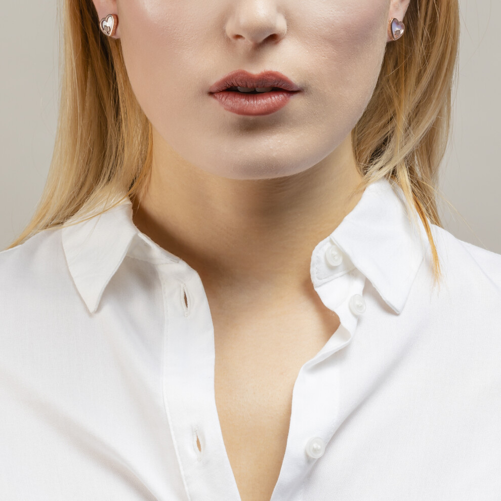 Radley Ladies Love Sterling Silver Mother of Pearl Heart shaped studs - Image 2