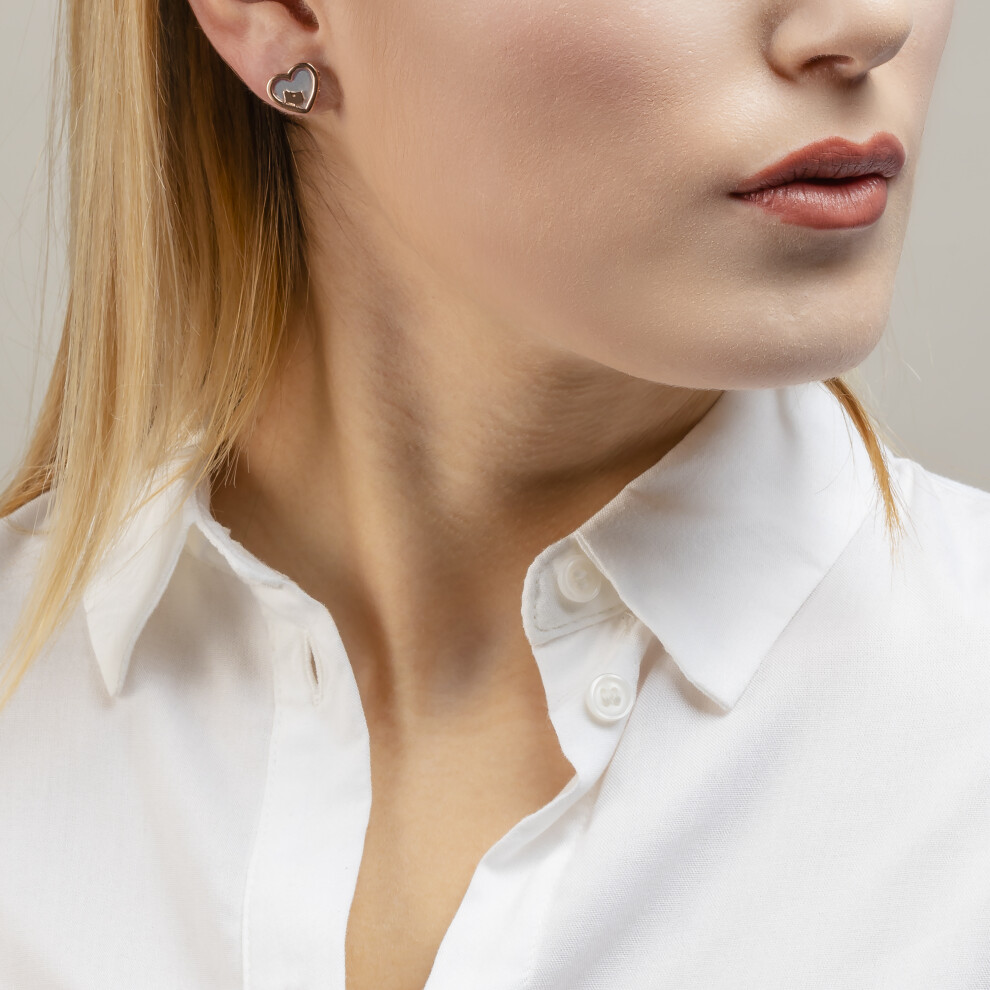 Radley Ladies Love Sterling Silver Mother of Pearl Heart shaped studs - Image 3