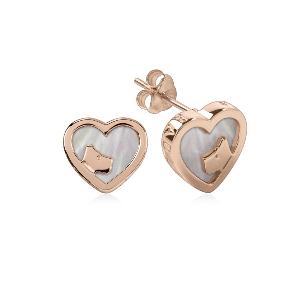 Radley Ladies Love Sterling Silver Mother of Pearl Heart shaped studs