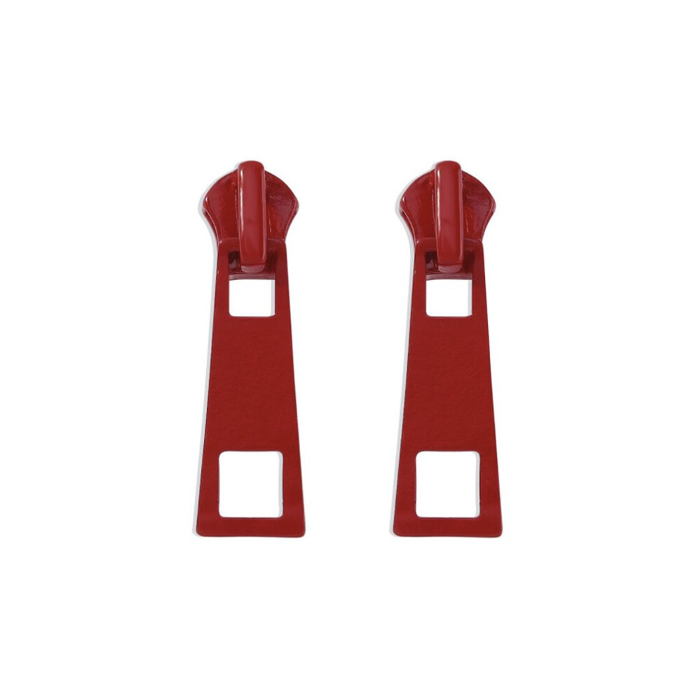 (red) Colourful Zipper Earrings