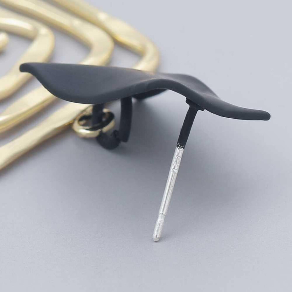 Retro Style Spiral Square Pattern Metal Drop Earrings, Earrings For Dangling Geometric Patterned Earring() - Image 2