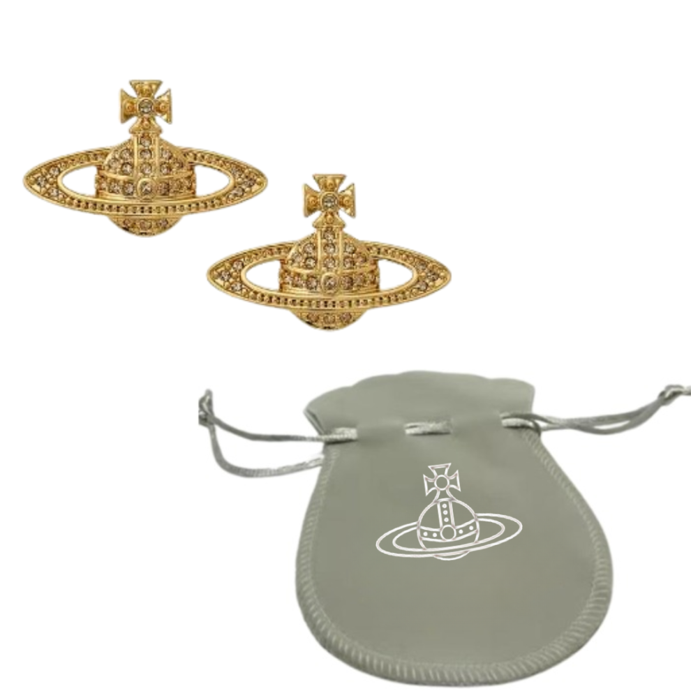 Saturn Earrings inspired Vivienne Westwood earrings Saturn stud earrings gift set -GOLD
