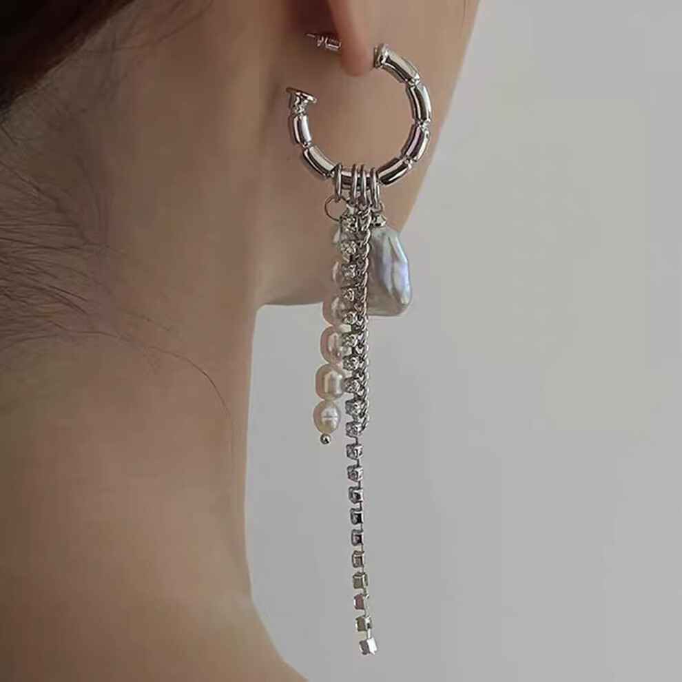 Silver Arrival Round Tassel Long Earrings Temperament Sexy Pearl Earrings INS Jewelry - Image 2