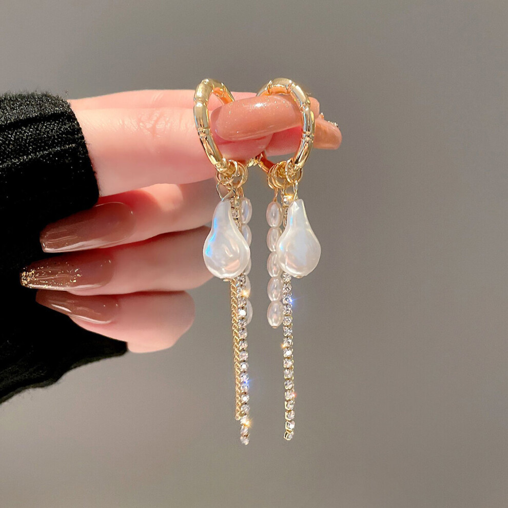 Silver Arrival Round Tassel Long Earrings Temperament Sexy Pearl Earrings INS Jewelry - Image 5