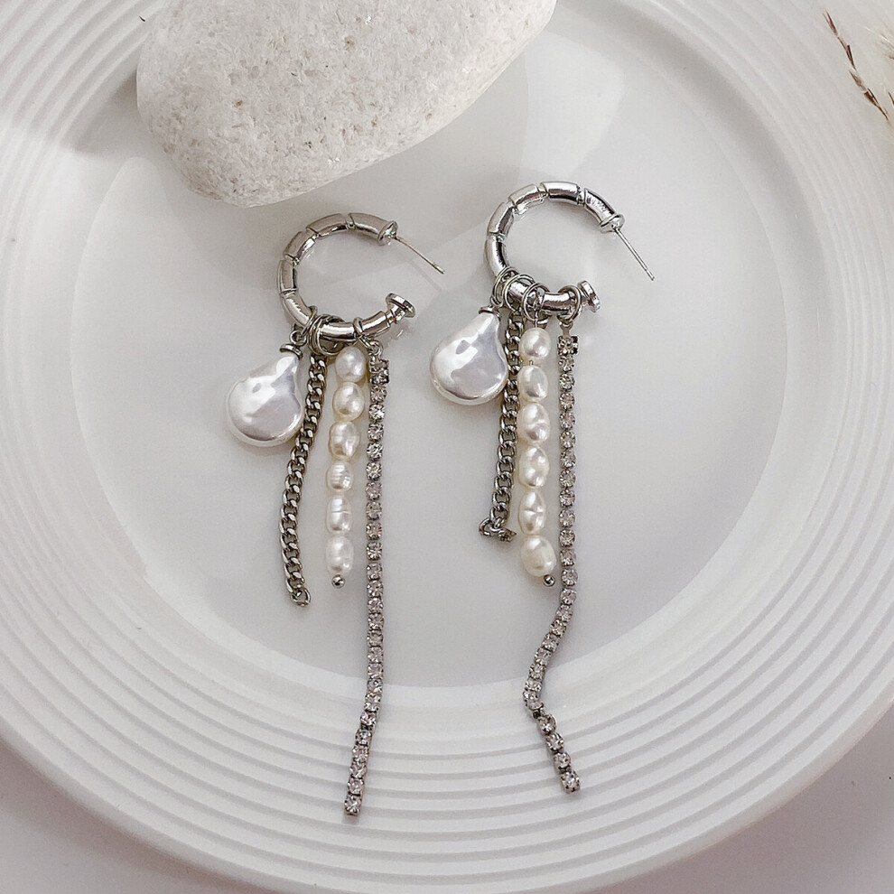 Silver Arrival Round Tassel Long Earrings Temperament Sexy Pearl Earrings INS Jewelry - Image 6