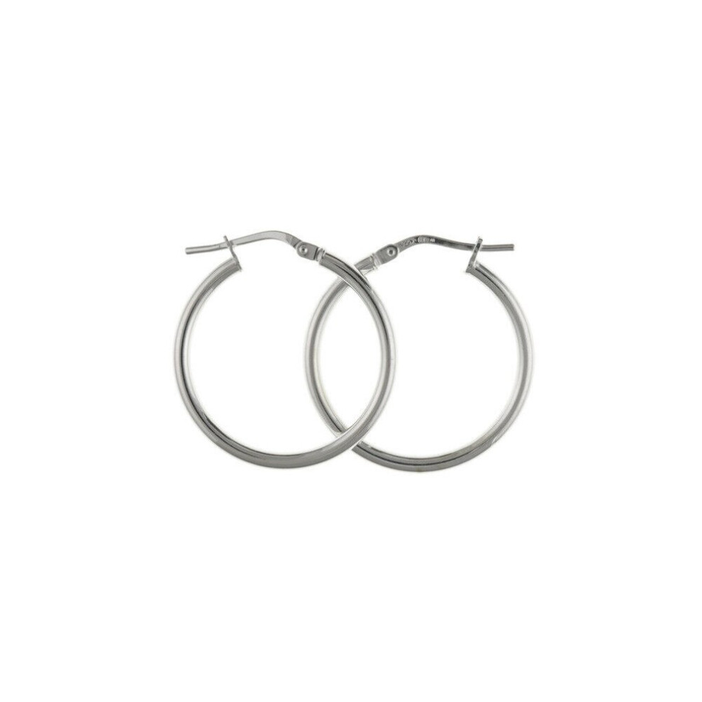 Silver Hoop Earrings Creole Sterling Silver Slim 16mm Hoops