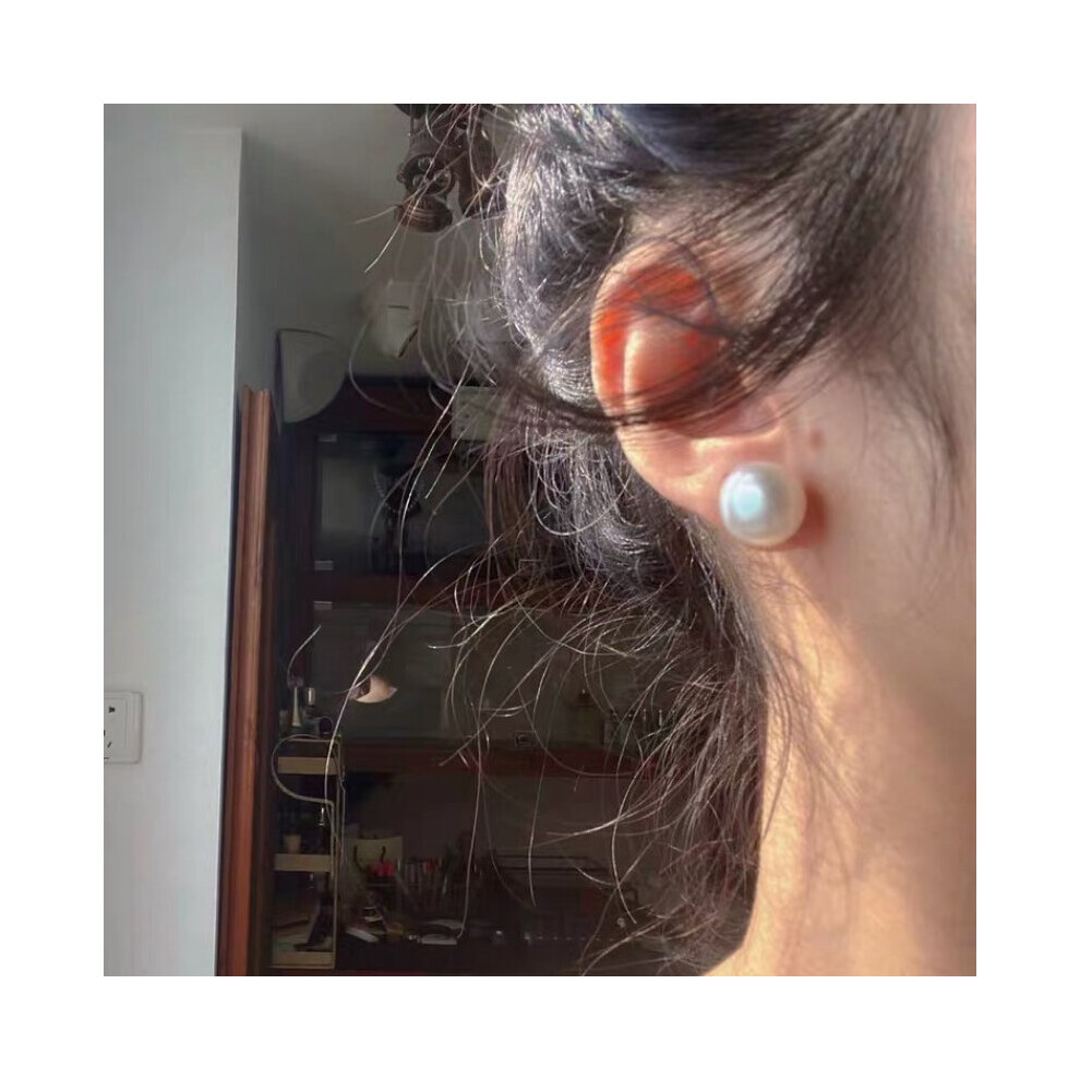 Silver Needle Round Pearl Earrings Women's Retro French Hong Kong Style Stud Earrings All-match Earrings - Image 3